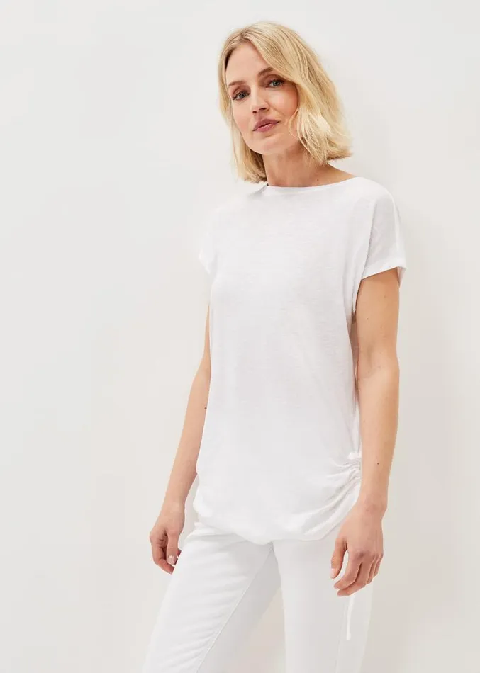 Jinny Ruched Side Top White Women Phase Eight Tops and TShirts