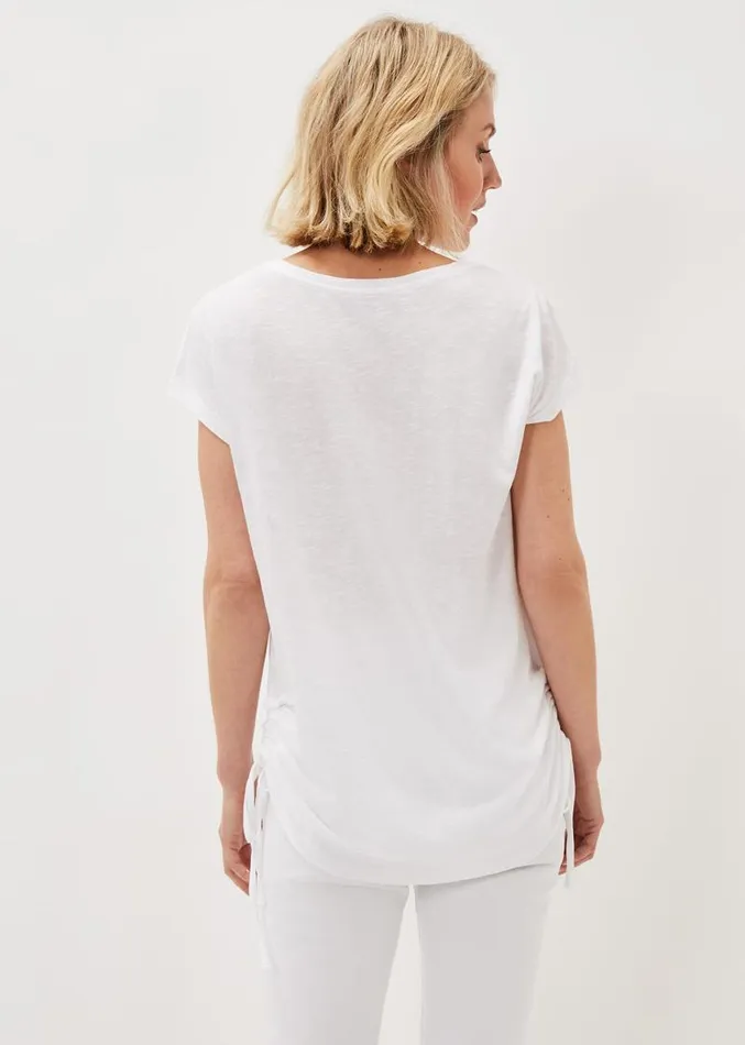 Jinny Ruched Side Top White Women Phase Eight Tops and TShirts