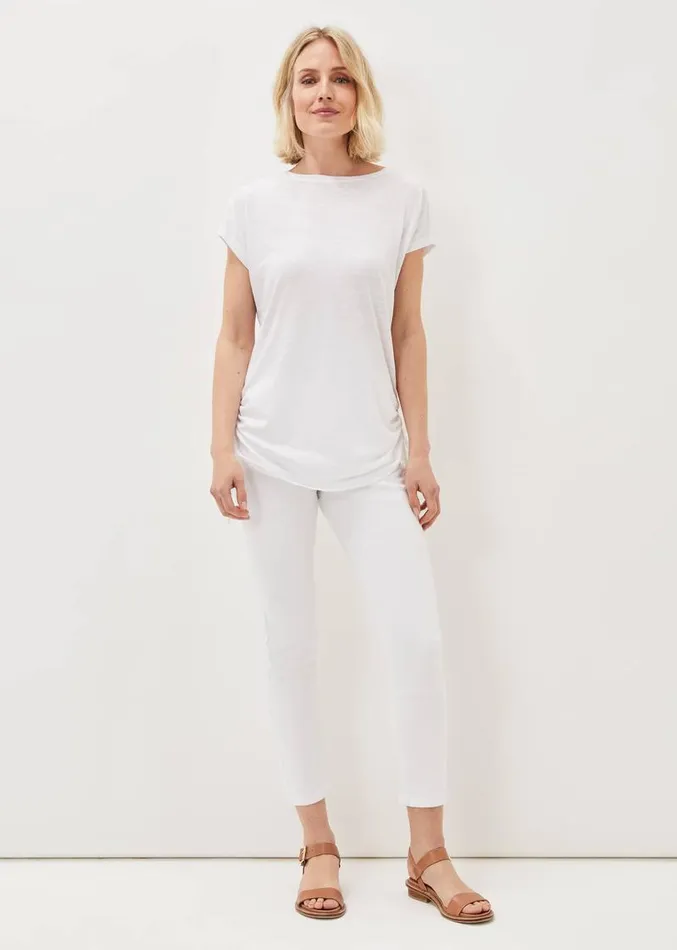 Jinny Ruched Side Top White Women Phase Eight Tops and TShirts