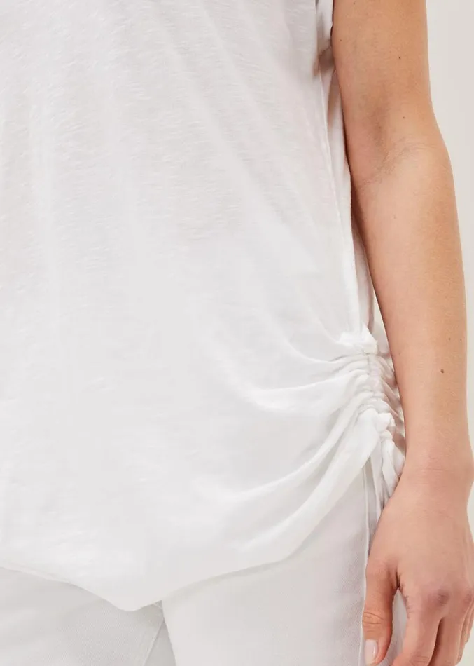 Jinny Ruched Side Top White Women Phase Eight Tops and TShirts