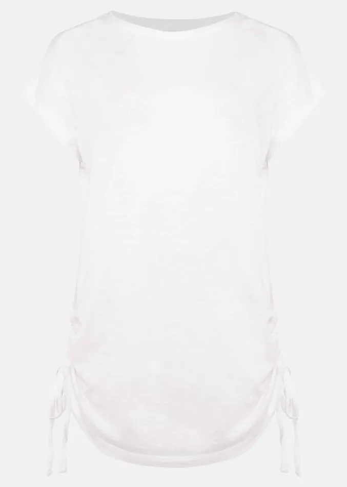 Jinny Ruched Side Top White Women Phase Eight Tops and TShirts