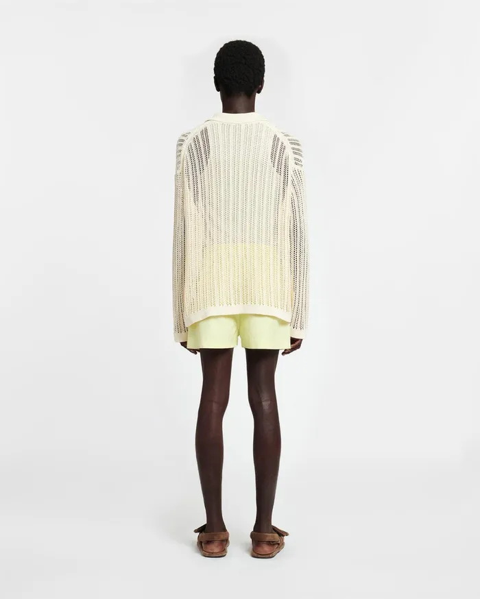 Jiske Crochet Shirt Creme WomenMen Nanushka Tops