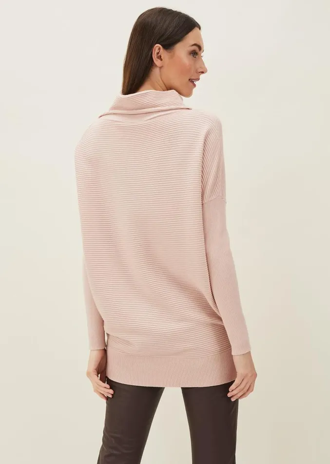 Jocelin Textured Roll Neck Jumper Pale Pink Women Phase Eight Knitwear