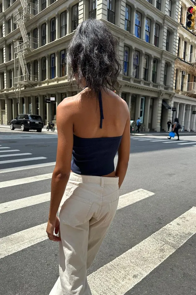 Jordyn Halter Top Classic Navy Women Brandy Melville Tops