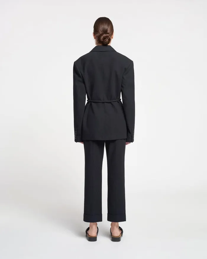 Julienne WashedCanvas Blazer Black Women Nanushka Jackets and Blazers