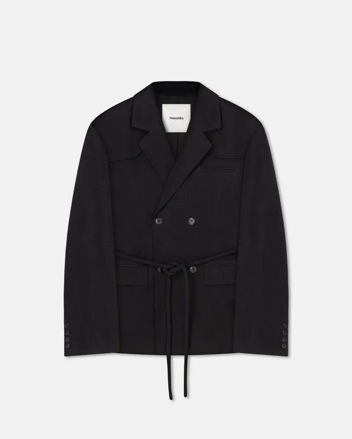 Julienne WashedCanvas Blazer Black Women Nanushka Jackets and Blazers