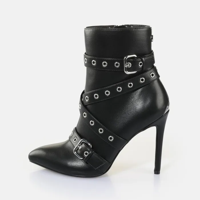 Juliet Belt Bootie Black Buffalo Boots and AnkleBoots
