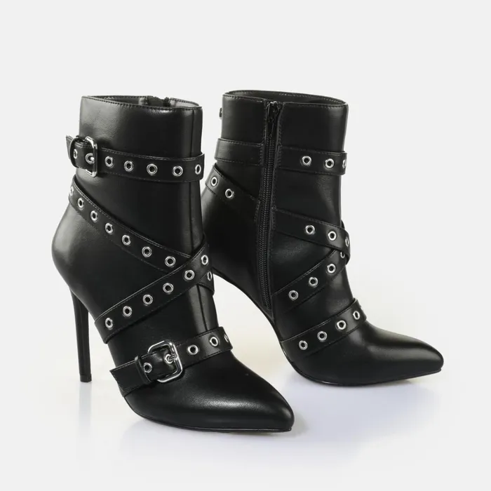 Juliet Belt Bootie Black Buffalo Boots and AnkleBoots Juliet Belt Bootie Black Buffalo Boots and AnkleBoots