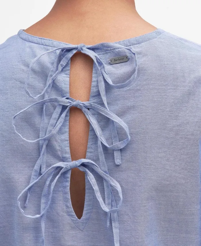 Juliette Embroidered Blouse Blue Mist Women Barbour Shirts and Blouses