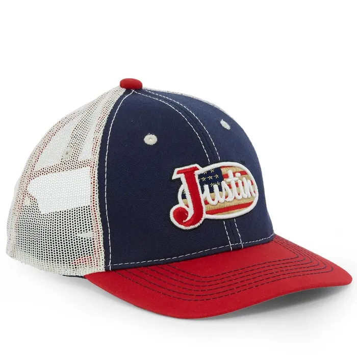 Justin Boots AllAmerican Patch Hat Navy Blue blue MenWomen Hats and Caps