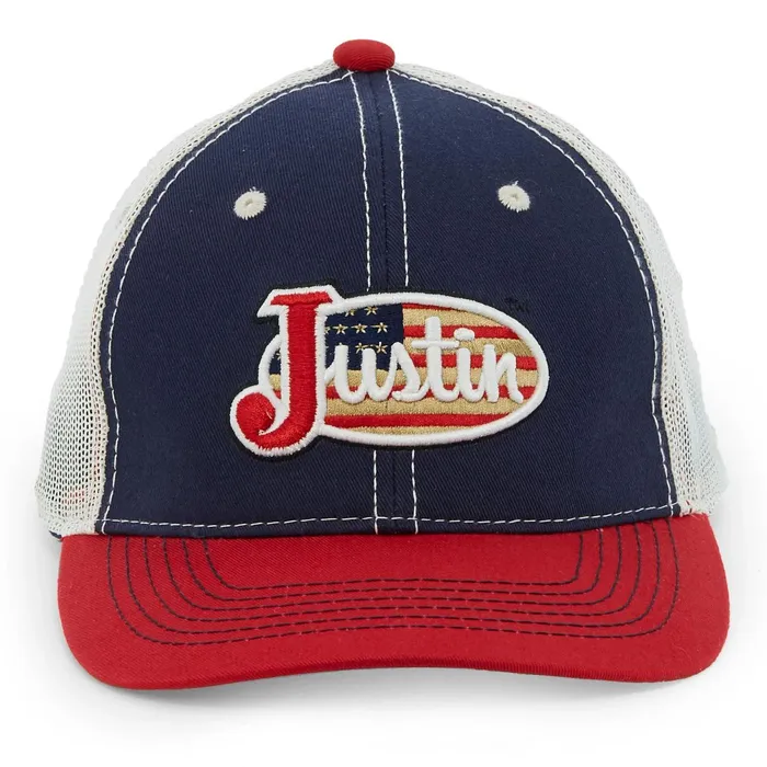 Justin Boots AllAmerican Patch Hat Navy Blue blue MenWomen Hats and Caps