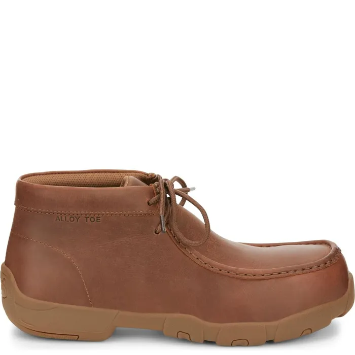 Justin Boots Cappie 4034 Alloy Toe Work Shoe Brown tan Men Casuals