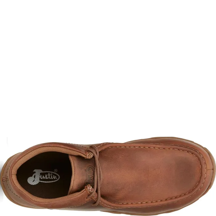 Justin Boots Cappie 4034 Alloy Toe Work Shoe Brown tan Men Casuals