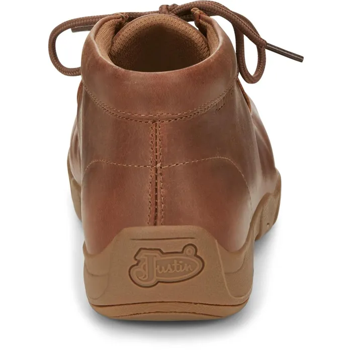 Justin Boots Cappie 4034 Alloy Toe Work Shoe Brown tan Men Casuals