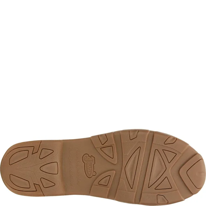 Justin Boots Cappie 4034 Alloy Toe Work Shoe Brown tan Men Casuals