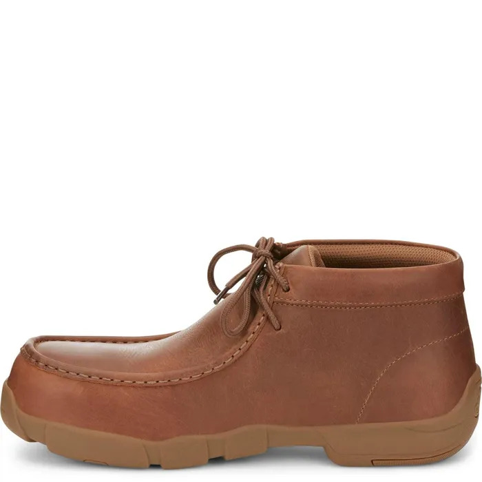Justin Boots Cappie 4034 Alloy Toe Work Shoe Brown tan Men Casuals