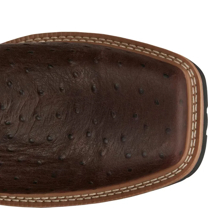 Justin Boots Derrickman 12034 Waterproof Composite Toe Work Boot Brown Ostrich Print brown Men Work