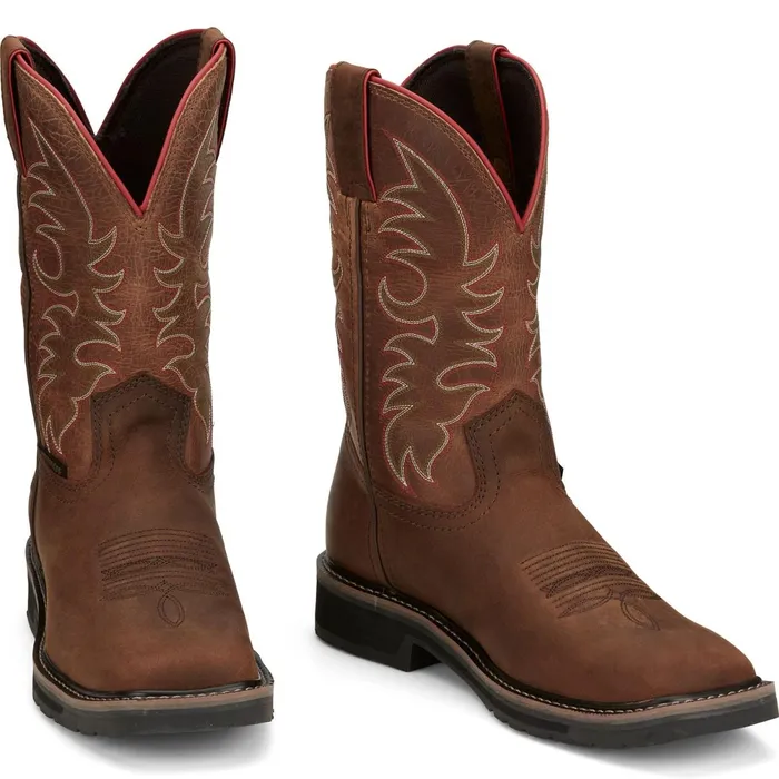 Justin Boots Driller II 11034 Work Boot Pecan Brown brown Men Work