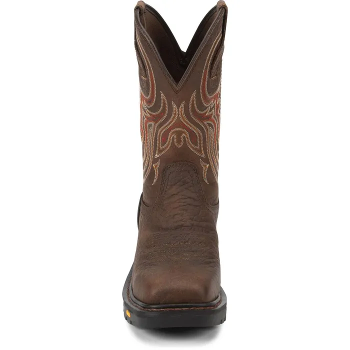 Justin Boots Driscoll 11034 Steel Toe Waterproof Work Boot Brown Men Work
