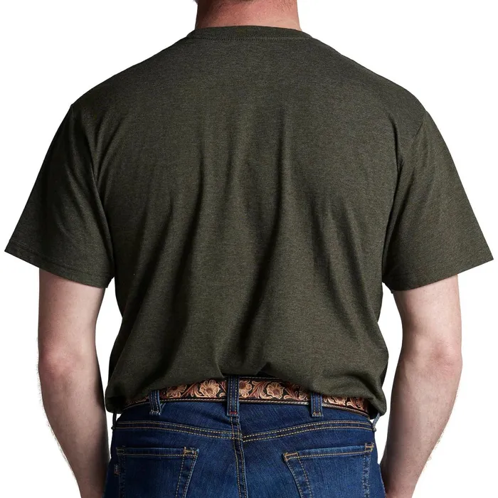 Justin Boots Justin Bison Tee Olive Heather green Men TShirts and Polos