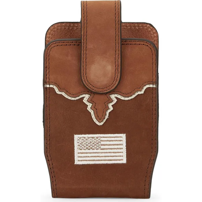 Justin Boots Justin Cell Phone Case Brown Flag brown Men Belts