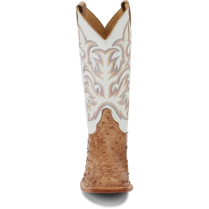 Justin Boots Pascoe 13034 Full Quill Ostrich Antique Tan brown Men Western