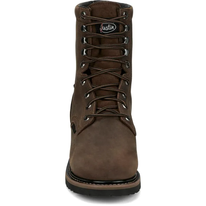 Justin Boots Pulley 8034 Nano Comp Met Guard Waterproof Whiskey Brown brown Men Work