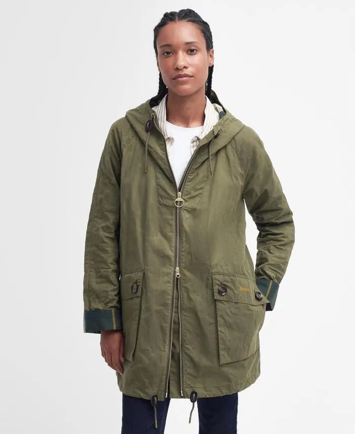 Keldy Showerproof Parka Jacket Dusky Green Women Barbour Showerproof Jackets