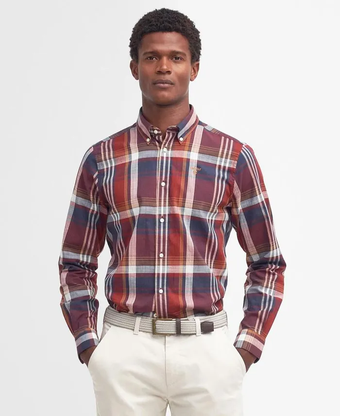 Kidd Tailored Shirt Deep Blue Men Barbour Shirts