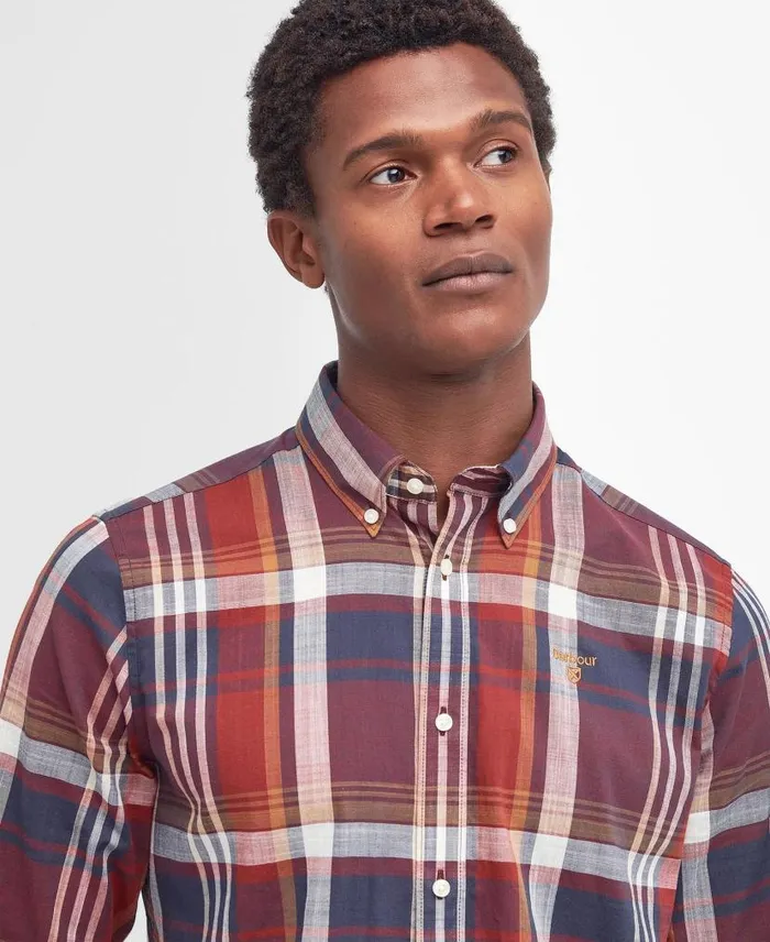 Kidd Tailored Shirt Deep Blue Men Barbour Shirts