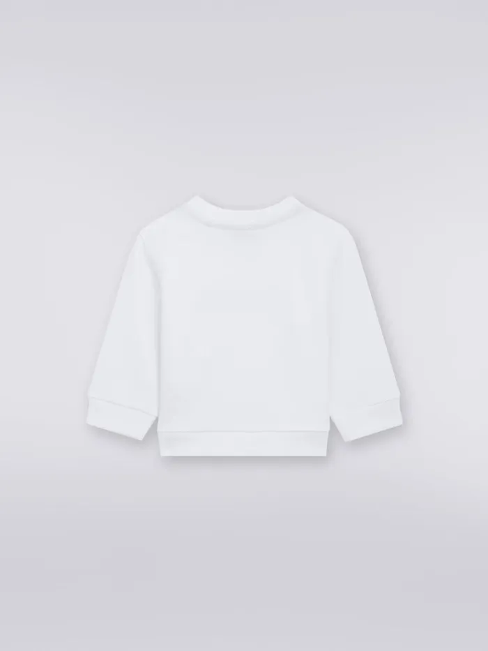 Kids CrewNeck Cotton Sweatshirt With Logo White Missoni Clothing Kids CrewNeck Cotton Sweatshirt With Logo White Missoni Clothing