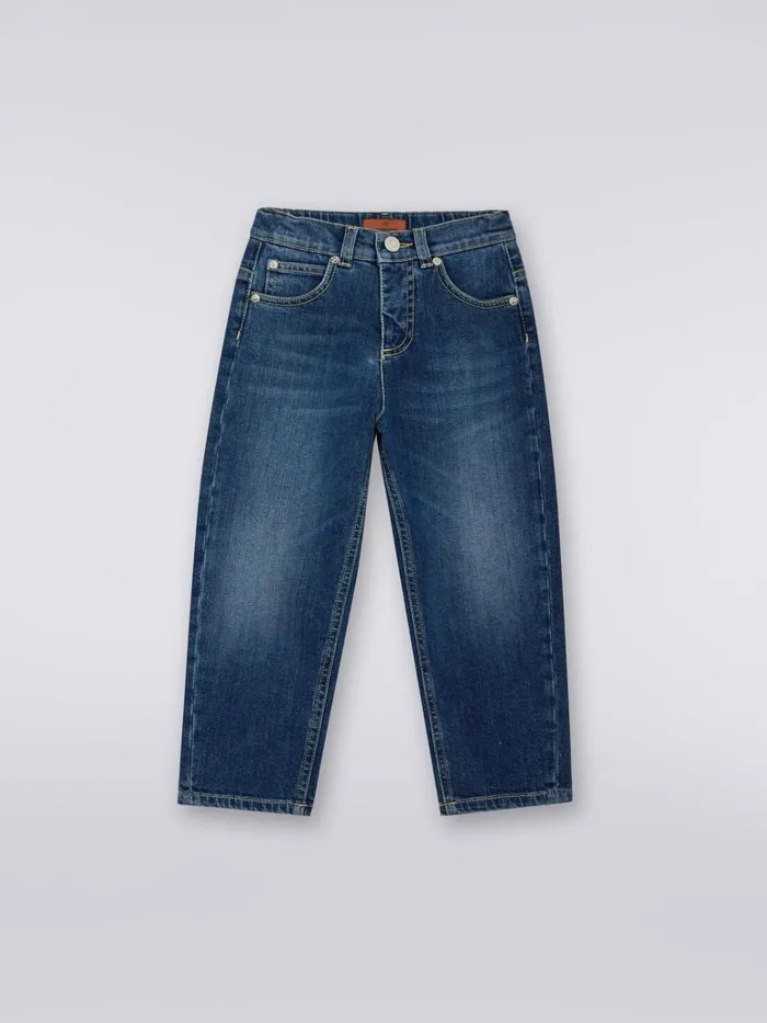 Kids Stretch Cotton Trousers Blue Missoni Clothing