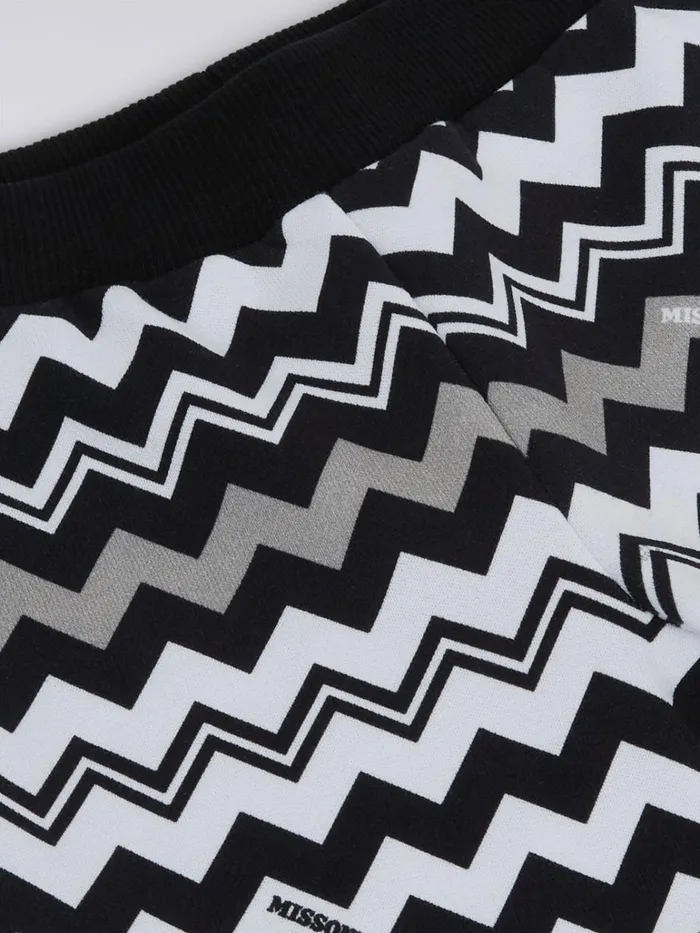 Kids Zigzag Cotton Shorts Black and White Missoni Baby 024 Months