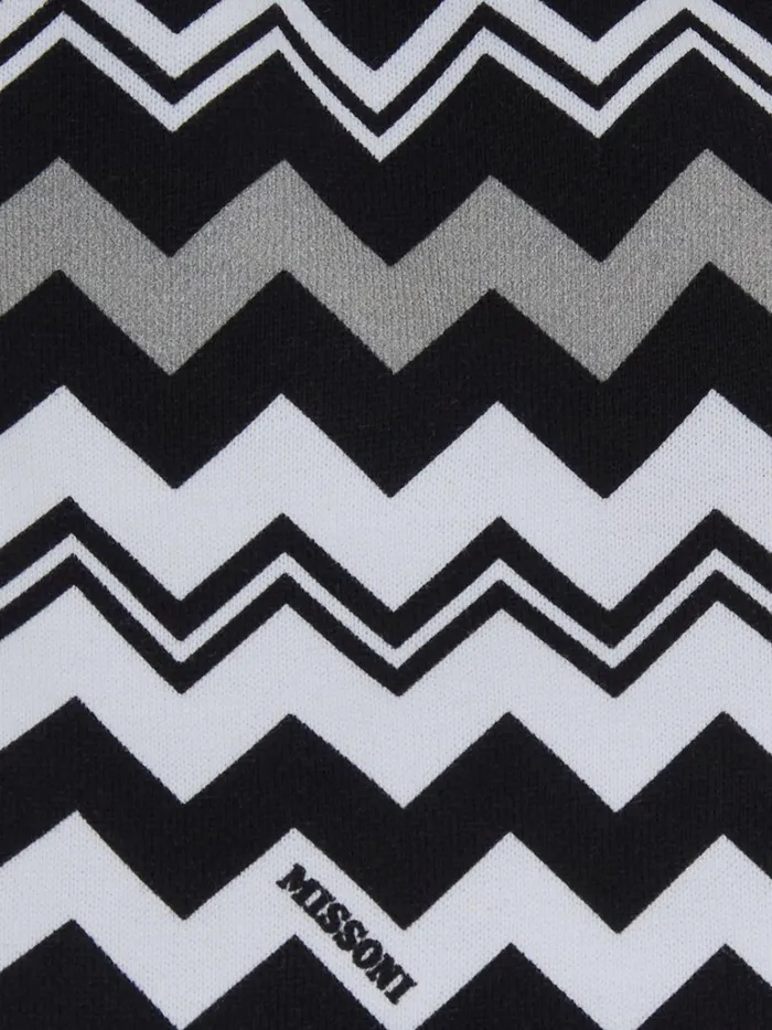 Kids Zigzag Cotton Shorts Black and White Missoni Baby 024 Months
