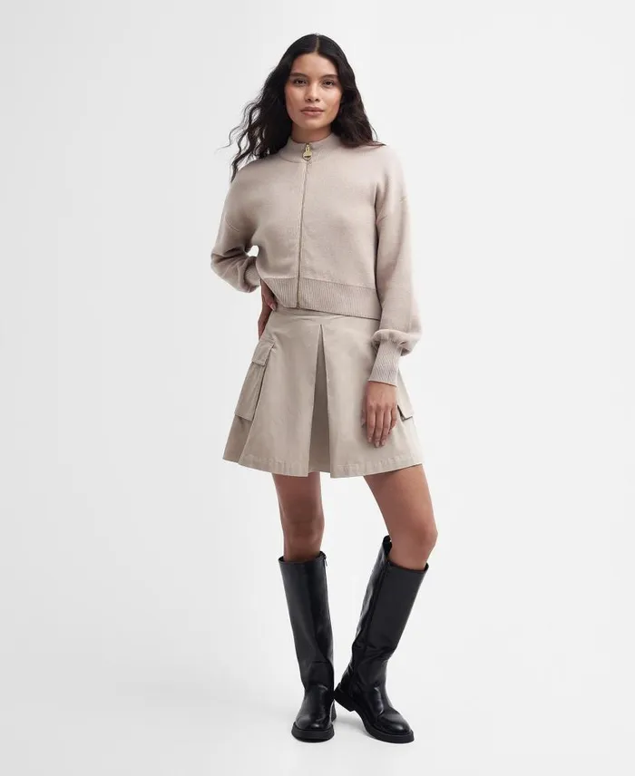 Kinghorn Knitted Bomber Jacket Oat Women Barbour Cardigans