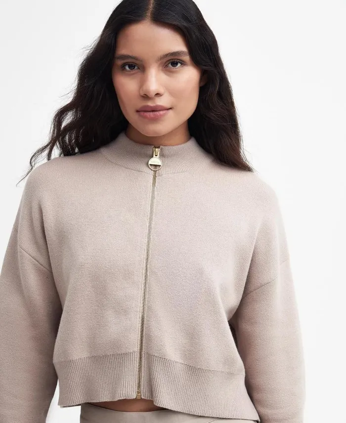 Kinghorn Knitted Bomber Jacket Oat Women Barbour Cardigans