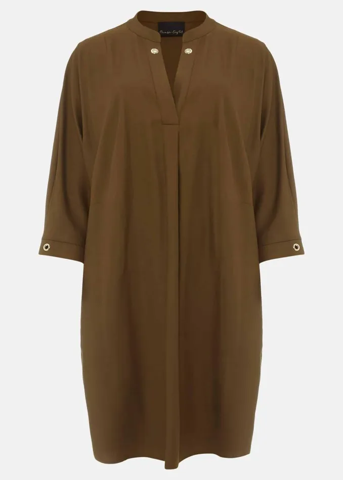 Kiran Eyelet Tunic Dress Khaki Women Phase Eight Dresses