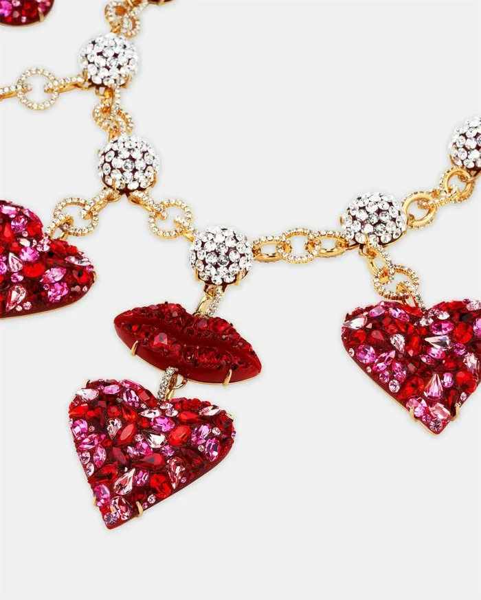 Kiss Me Heart Necklace Red Women Aquazzura Jewelry