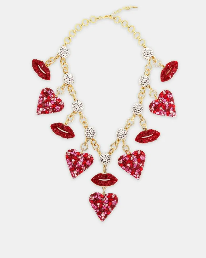 Kiss Me Heart Necklace Red Women Aquazzura Jewelry Kiss Me Heart Necklace Red Women Aquazzura Jewelry
