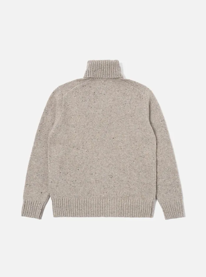 Knitwear Men Universal Works Universal Works Roll Neck In Oatmeal Tweed Knit