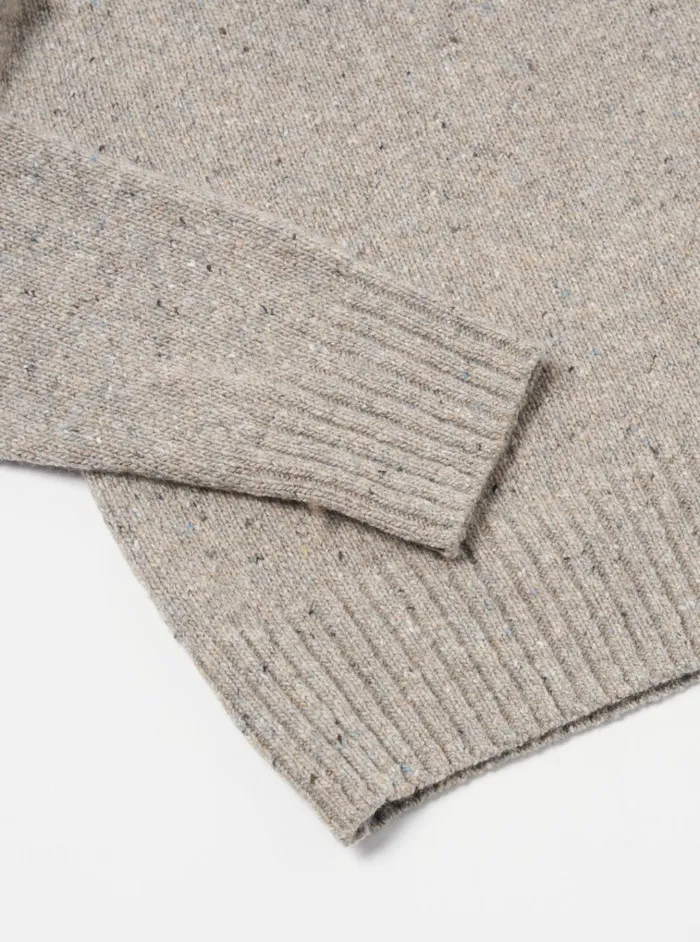 Knitwear Men Universal Works Universal Works Roll Neck In Oatmeal Tweed Knit