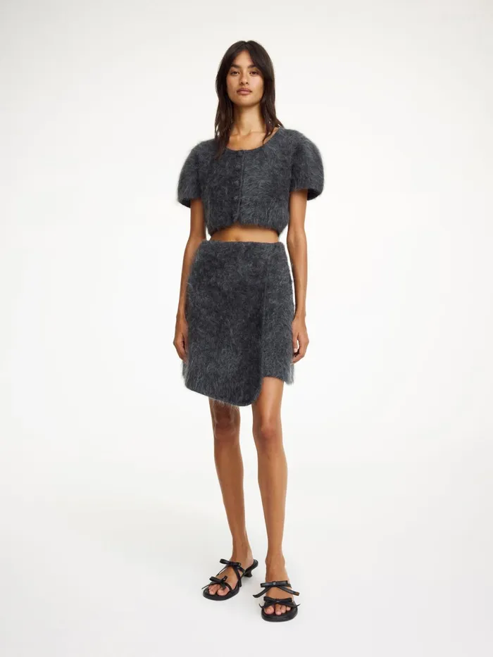 Knitwear Women By Malene Birger Krissah Mini Skirt Jet Grey