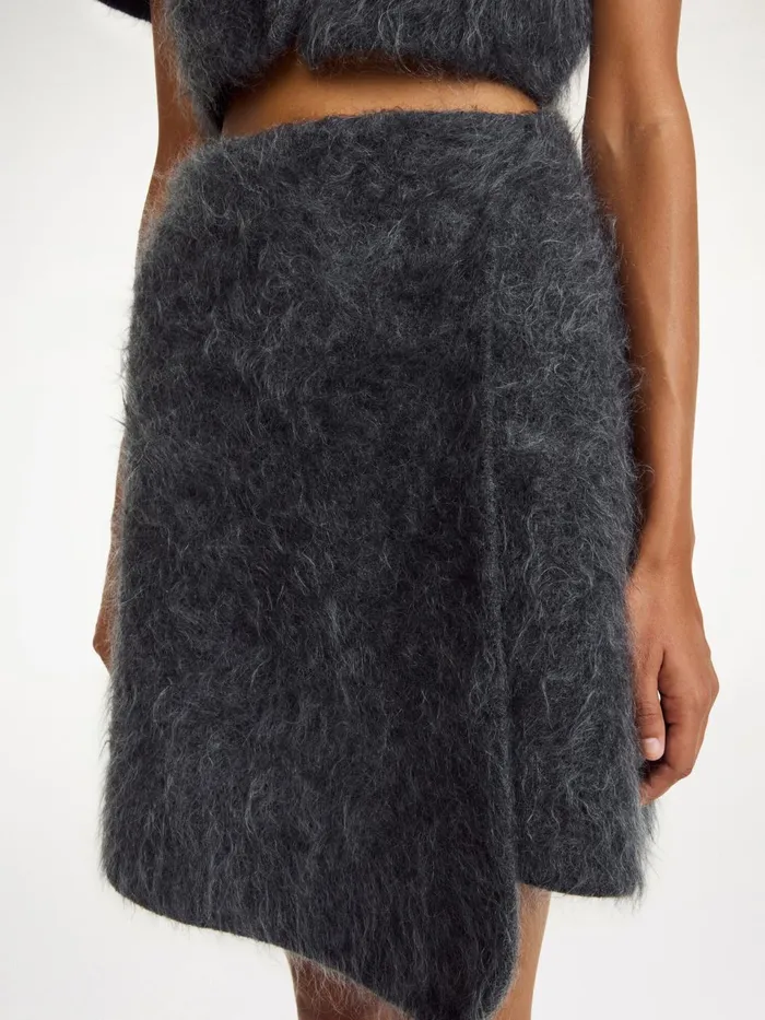 Knitwear Women By Malene Birger Krissah Mini Skirt Jet Grey
