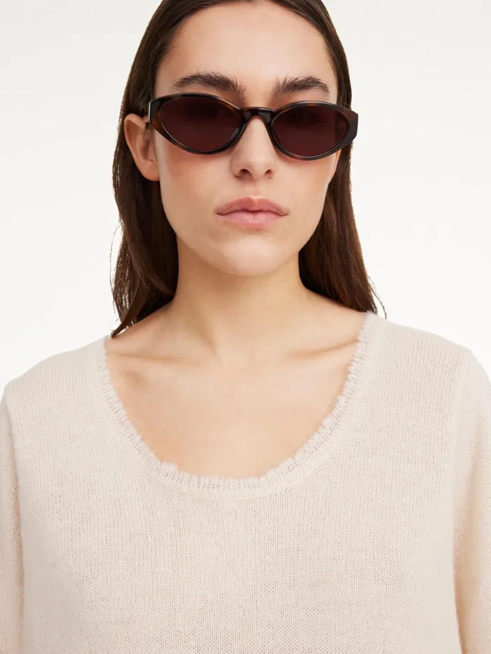 Knitwear Women By Malene Birger Luise Sweater Oyster Gray