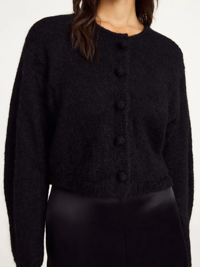 Knitwear Women By Malene Birger Zharea WoolBlend Cardigan Black