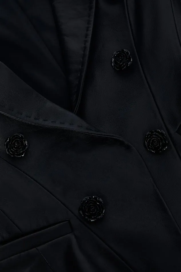 L039Agence Blazers and Jackets Women Andalusia Leather Blazer Black L039Agence Blazers and Jackets Women Andalusia Leather Blazer Black