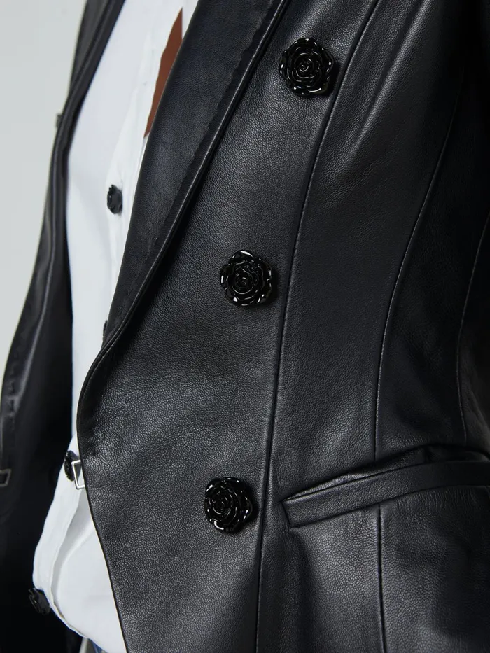 L039Agence Blazers and Jackets Women Andalusia Leather Blazer Black L039Agence Blazers and Jackets Women Andalusia Leather Blazer Black