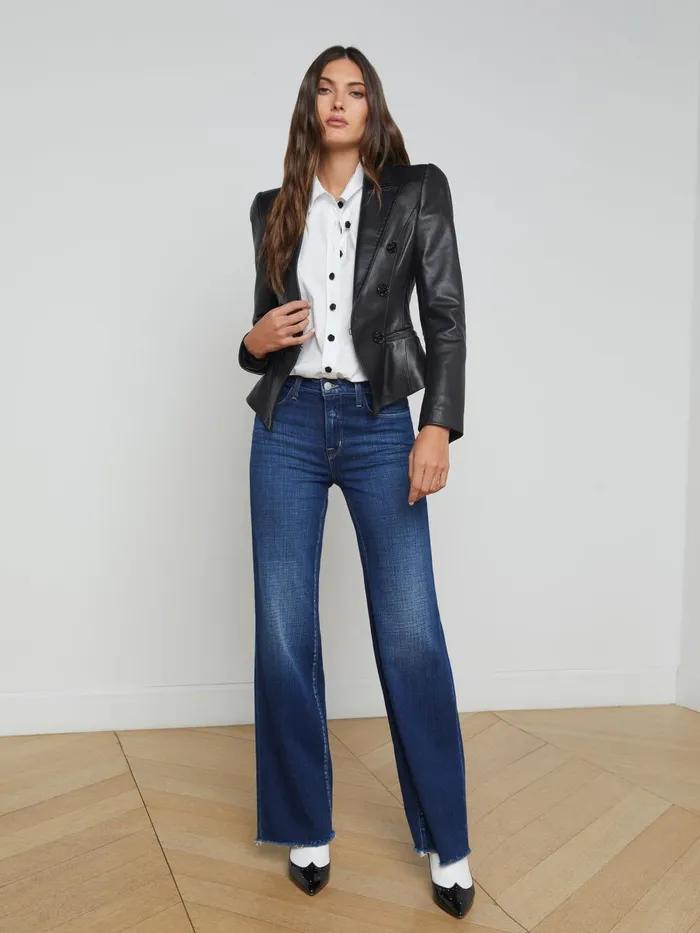 L039Agence Blazers and Jackets Women Andalusia Leather Blazer Black L039Agence Blazers and Jackets Women Andalusia Leather Blazer Black