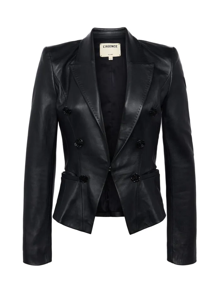 L039Agence Blazers and Jackets Women Andalusia Leather Blazer Black L039Agence Blazers and Jackets Women Andalusia Leather Blazer Black