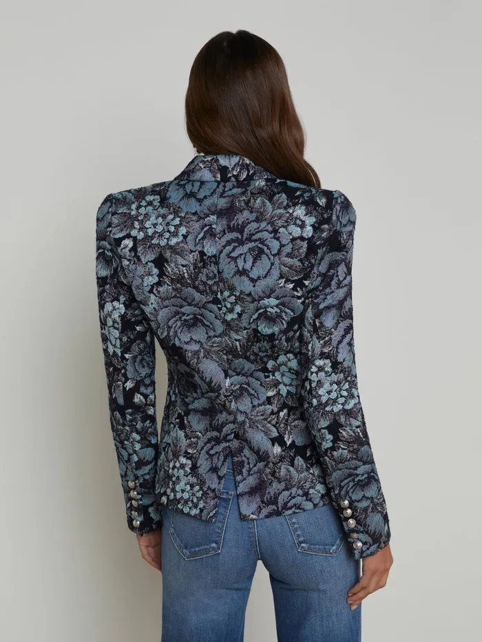 L039Agence Blazers and Jackets Women Bethany Jacquard Blazer Blackmidnight Floral Multi L039Agence Blazers and Jackets Women Bethany Jacquard Blazer Blackmidnight Floral Multi